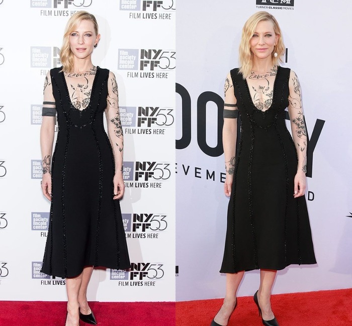 2016 წლის ნიუ-იორკის კინოფესტივალი (მარცხნივ) და 2018 წლის ამერიკის კინოინსტიტუტის წითელი ხალიჩა